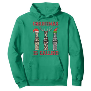 Funny Christmas Hunting Hoodie Christmas Is Calling Camouflage Hunting Whistle TS11 Irish Green Print Your Wear