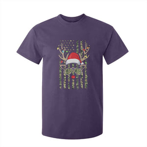 Funny Christmas Reindeer Hunting Camo Flag T Shirt For Kid TS11 Purple Print Your Wear