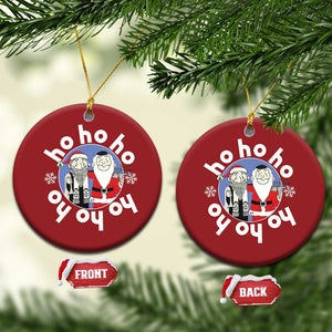 Funny Xmas Hanukkah Christmas Ornament Triple Ho Yo Santa Hebrew Snowflake Menorah TS11 Circle Red Print Your Wear