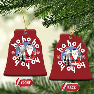 Funny Xmas Hanukkah Christmas Ornament Triple Ho Yo Santa Hebrew Snowflake Menorah TS11 Bell Flake Red Print Your Wear