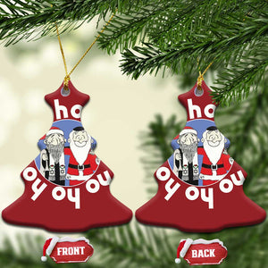 Funny Xmas Hanukkah Christmas Ornament Triple Ho Yo Santa Hebrew Snowflake Menorah TS11 Christmas Tree Red Print Your Wear