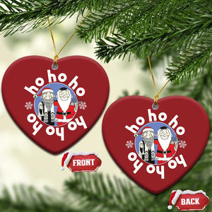 Funny Xmas Hanukkah Christmas Ornament Triple Ho Yo Santa Hebrew Snowflake Menorah TS11 Heart Red Print Your Wear