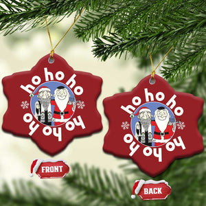 Funny Xmas Hanukkah Christmas Ornament Triple Ho Yo Santa Hebrew Snowflake Menorah TS11 Snow Flake Red Print Your Wear