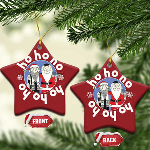 Funny Xmas Hanukkah Christmas Ornament Triple Ho Yo Santa Hebrew Snowflake Menorah TS11 Star Red Print Your Wear