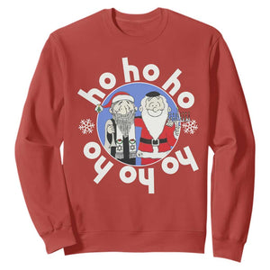 Funny Christmas Hanukkah Sweatshirt Triple Ho Yo Santa Hebrew Snowflake Menorah TS11 Red Print Your Wear