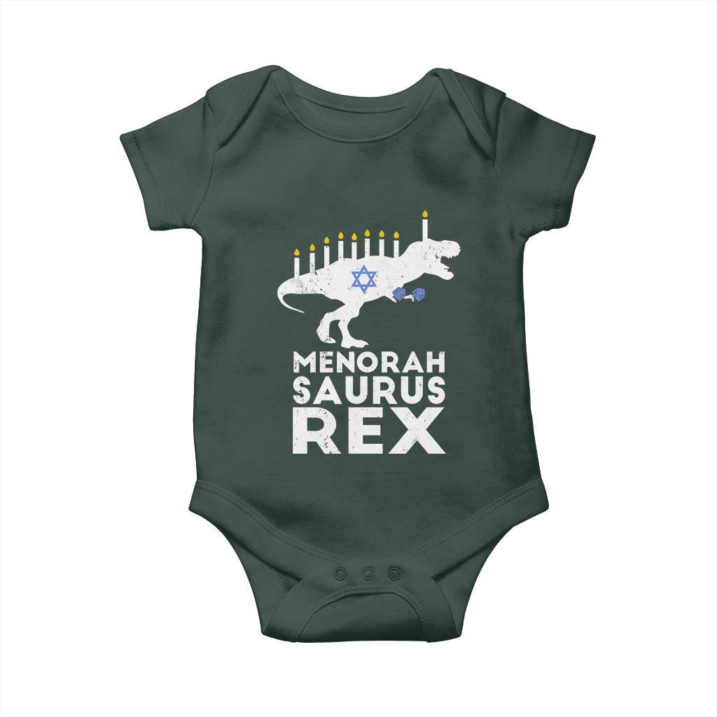 Funny Hanukkah Baby Onesie Menorah Saurus Rex Dinosaur David Star TS11 Print Your Wear