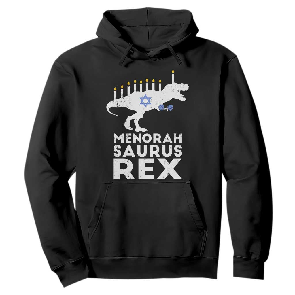 Funny Hanukkah Hoodie Menorah Saurus Rex Dinosaur David Star TS11 Black Print Your Wear