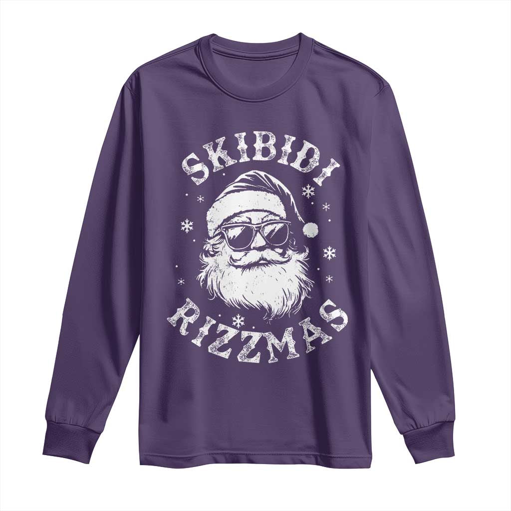 Funny Skibidi Rizzmas Christmas Long Sleeve Shirt Vintage Sigmas Charisma Rizz Cool Santa TS11 Purple Print Your Wear