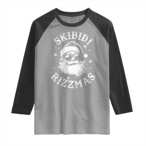 Funny Skibidi Rizzmas Christmas Raglan Shirt Vintage Sigmas Charisma Rizz Cool Santa TS11 Sport Gray Black Print Your Wear