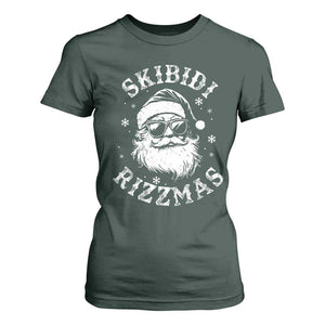 Funny Skibidi Rizzmas Christmas T Shirt For Women Vintage Sigmas Charisma Rizz Cool Santa TS11 Dark Forest Green Print Your Wear
