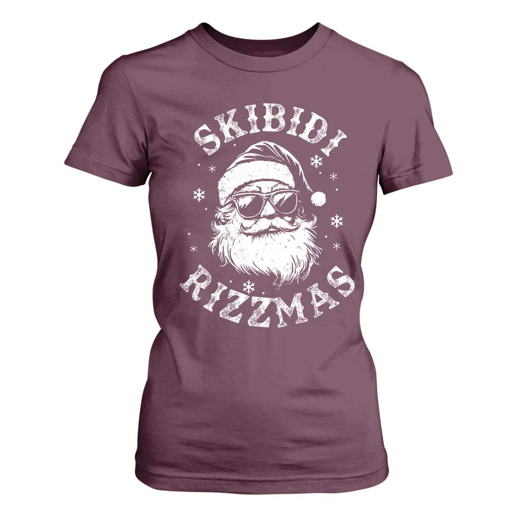 Funny Skibidi Rizzmas Christmas T Shirt For Women Vintage Sigmas Charisma Rizz Cool Santa TS11 Maroon Print Your Wear