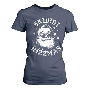 Funny Skibidi Rizzmas Christmas T Shirt For Women Vintage Sigmas Charisma Rizz Cool Santa TS11 Navy Print Your Wear