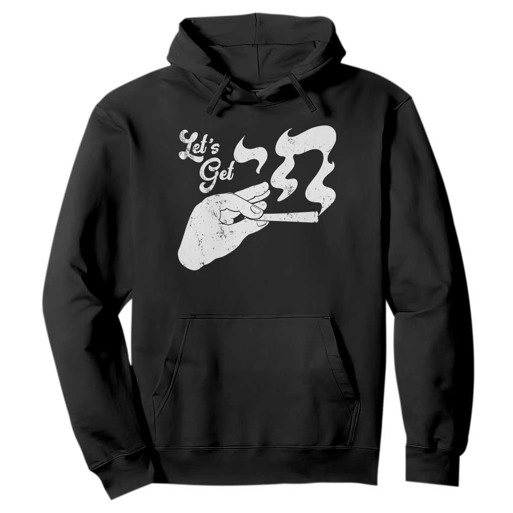 Funny Hebrew Hoodie Let's Get Chai Jewish Vintage Cigarette TS11 Black Print Your Wear