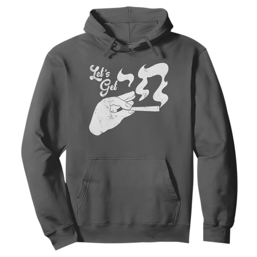 Funny Hebrew Hoodie Let's Get Chai Jewish Vintage Cigarette TS11 Dark Heather Print Your Wear