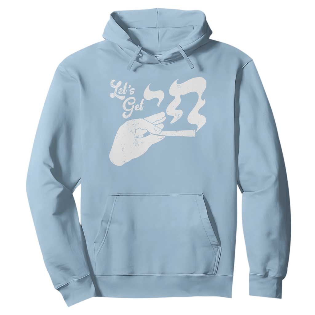 Funny Hebrew Hoodie Let's Get Chai Jewish Vintage Cigarette TS11 Light Blue Print Your Wear