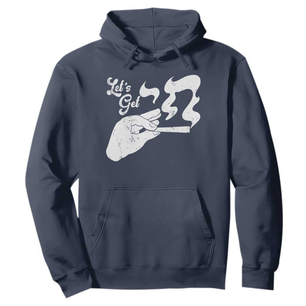 Funny Hebrew Hoodie Let's Get Chai Jewish Vintage Cigarette TS11 Navy Print Your Wear