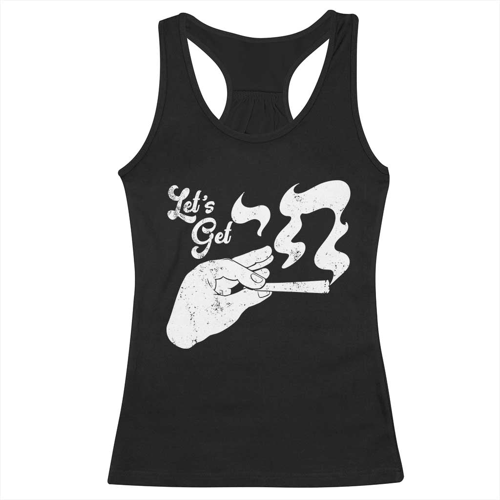 Funny Hebrew Racerback Tank Top Let's Get Chai Jewish Vintage Cigarette TS11 Black Print Your Wear