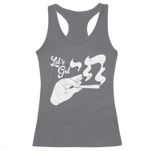 Funny Hebrew Racerback Tank Top Let's Get Chai Jewish Vintage Cigarette TS11 Charcoal Print Your Wear