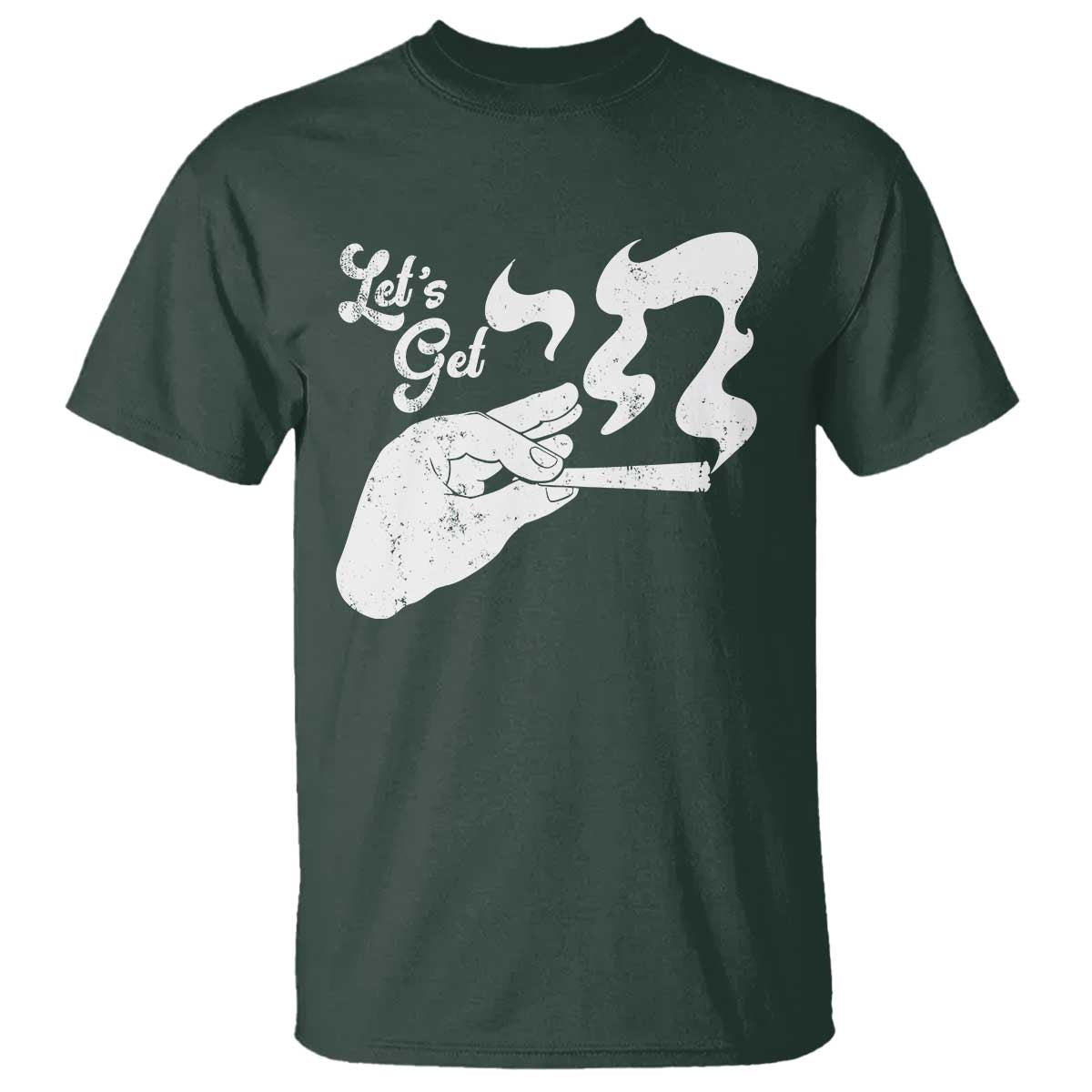 Funny Hebrew T Shirt Let's Get Chai Jewish Vintage Cigarette TS11 Dark Forest Green Print Your Wear