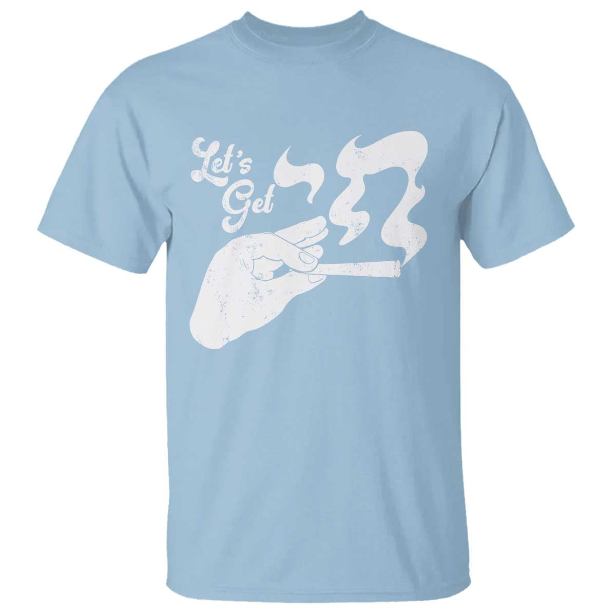 Funny Hebrew T Shirt Let's Get Chai Jewish Vintage Cigarette TS11 Light Blue Print Your Wear