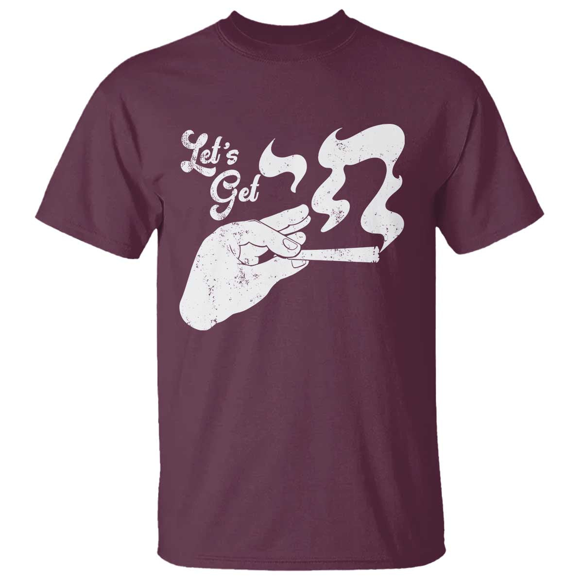 Funny Hebrew T Shirt Let's Get Chai Jewish Vintage Cigarette TS11 Maroon Print Your Wear