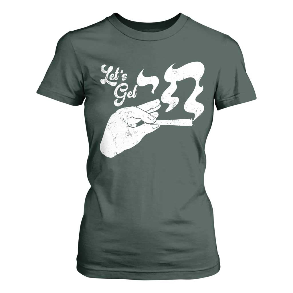Funny Hebrew T Shirt For Women Let's Get Chai Jewish Vintage Cigarette TS11 Dark Forest Green Print Your Wear