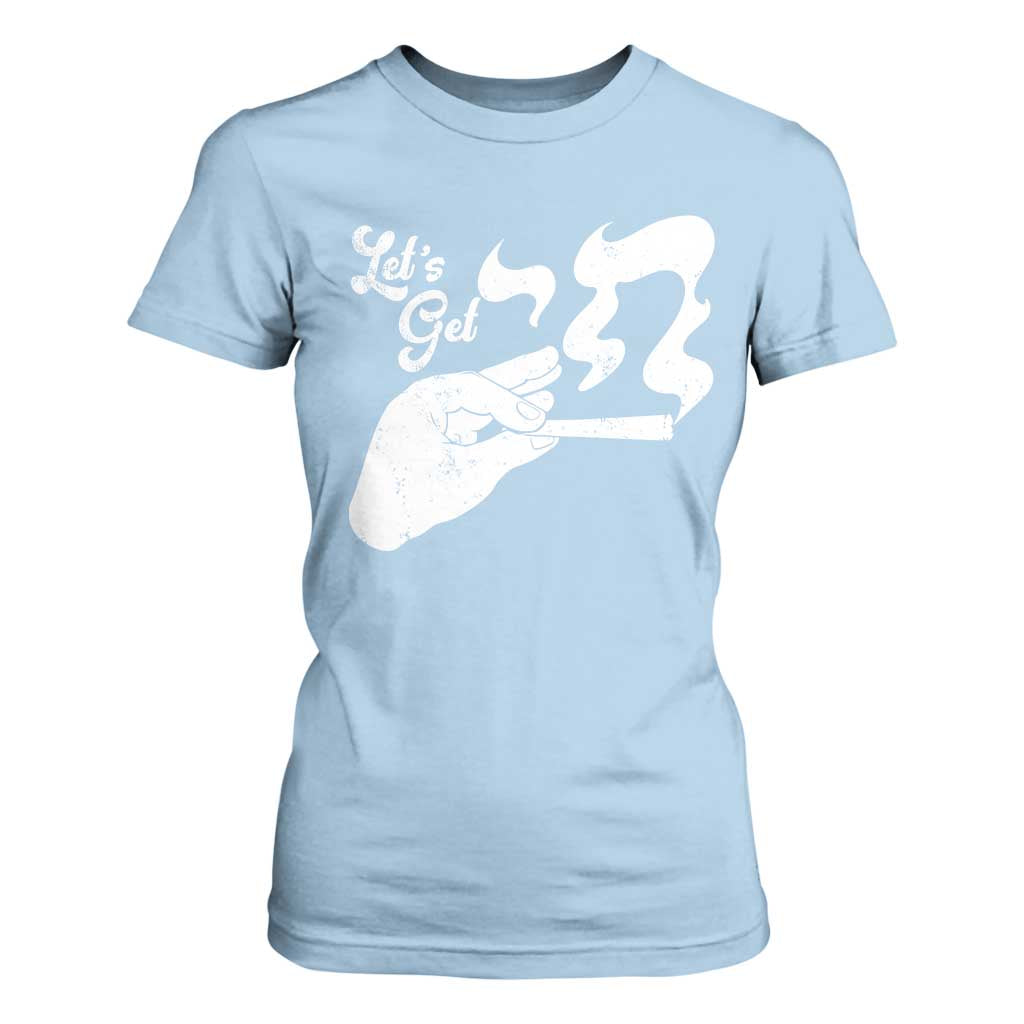 Funny Hebrew T Shirt For Women Let's Get Chai Jewish Vintage Cigarette TS11 Light Blue Print Your Wear