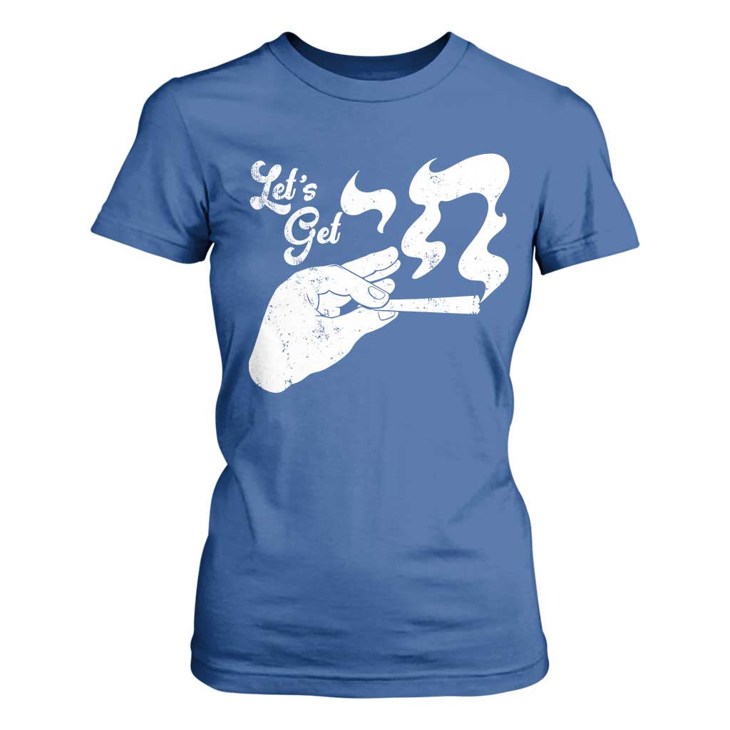 Funny Hebrew T Shirt For Women Let's Get Chai Jewish Vintage Cigarette TS11 Royal Blue Print Your Wear