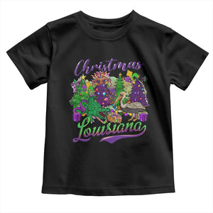 Christmas Cajun Louisiana Saint Symbol Alligator Pelican Xmas Tree Toddler T Shirt TS11 Black Print Your Wear