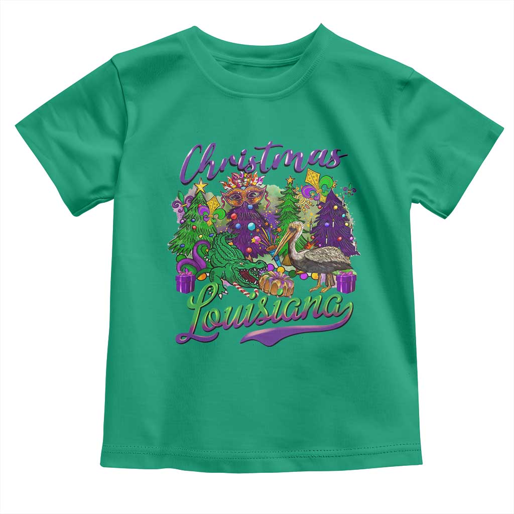 Christmas Cajun Louisiana Saint Symbol Alligator Pelican Xmas Tree Toddler T Shirt TS11 Irish Green Print Your Wear