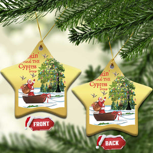 Funny Xmas Cajun Louisiana Christmas Ornament Rockin' Around The Cypress Trees Santa Alligator TS11 Star Gold Print Your Wear