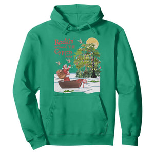 Funny Christmas Cajun Louisiana Hoodie Rockin' Around The Cypress Trees Santa Alligator TS11 Irish Green Print Your Wear