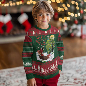 Funny Xmas Cajun Louisiana Ugly Christmas Sweater Rockin' Around The Cypress Trees Santa Alligator TS11 Christmas Print Your Wear