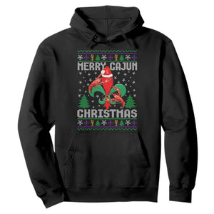 Merry Cajun Louisiana Christmas Santa Saint Symbol Crawfish Hoodie TS11 Black Print Your Wear