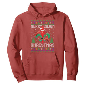 Merry Cajun Louisiana Christmas Santa Saint Symbol Crawfish Hoodie TS11 Red Print Your Wear