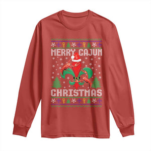 Merry Cajun Louisiana Christmas Santa Saint Symbol Crawfish Long Sleeve Shirt TS11 Red Print Your Wear