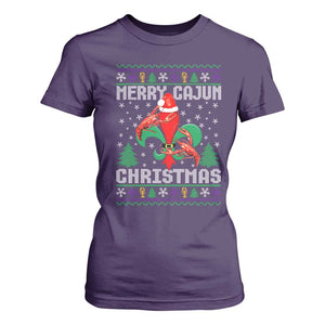 Merry Cajun Louisiana Christmas Santa Saint Symbol Crawfish T Shirt For Women TS11 Purple Print Your Wear