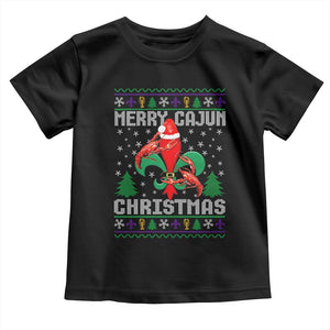 Merry Cajun Louisiana Christmas Santa Saint Symbol Crawfish Toddler T Shirt TS11 Black Print Your Wear