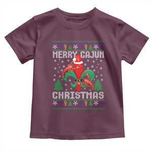 Merry Cajun Louisiana Christmas Santa Saint Symbol Crawfish Toddler T Shirt TS11 Maroon Print Your Wear