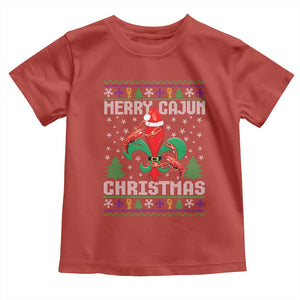 Merry Cajun Louisiana Christmas Santa Saint Symbol Crawfish Toddler T Shirt TS11 Red Print Your Wear