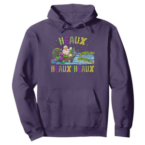 Funny Christmas Cajun Louisiana Hoodie Heaux Heaux Heaux Santa Alligator TS11 Purple Print Your Wear