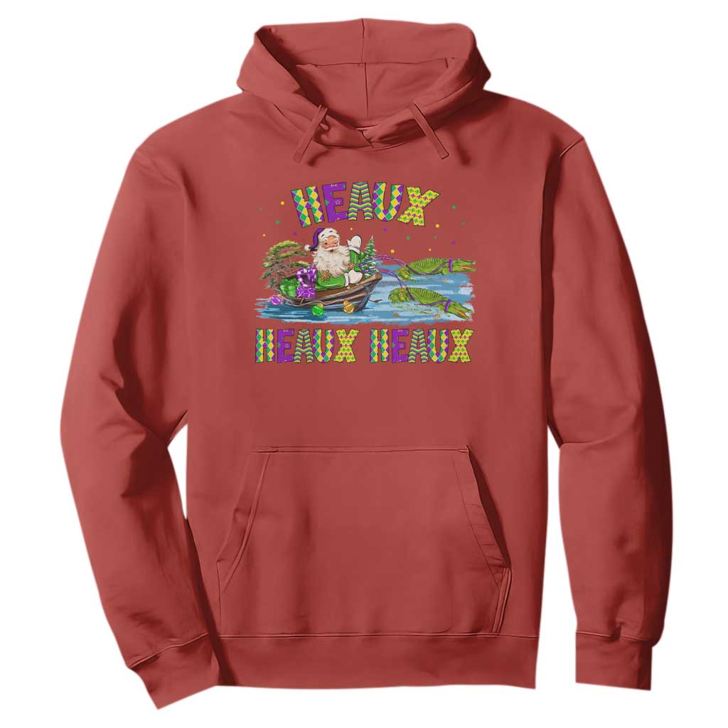 Funny Christmas Cajun Louisiana Hoodie Heaux Heaux Heaux Santa Alligator TS11 Red Print Your Wear