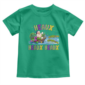 Funny Christmas Cajun Louisiana Toddler T Shirt Heaux Heaux Heaux Santa Alligator TS11 Irish Green Print Your Wear