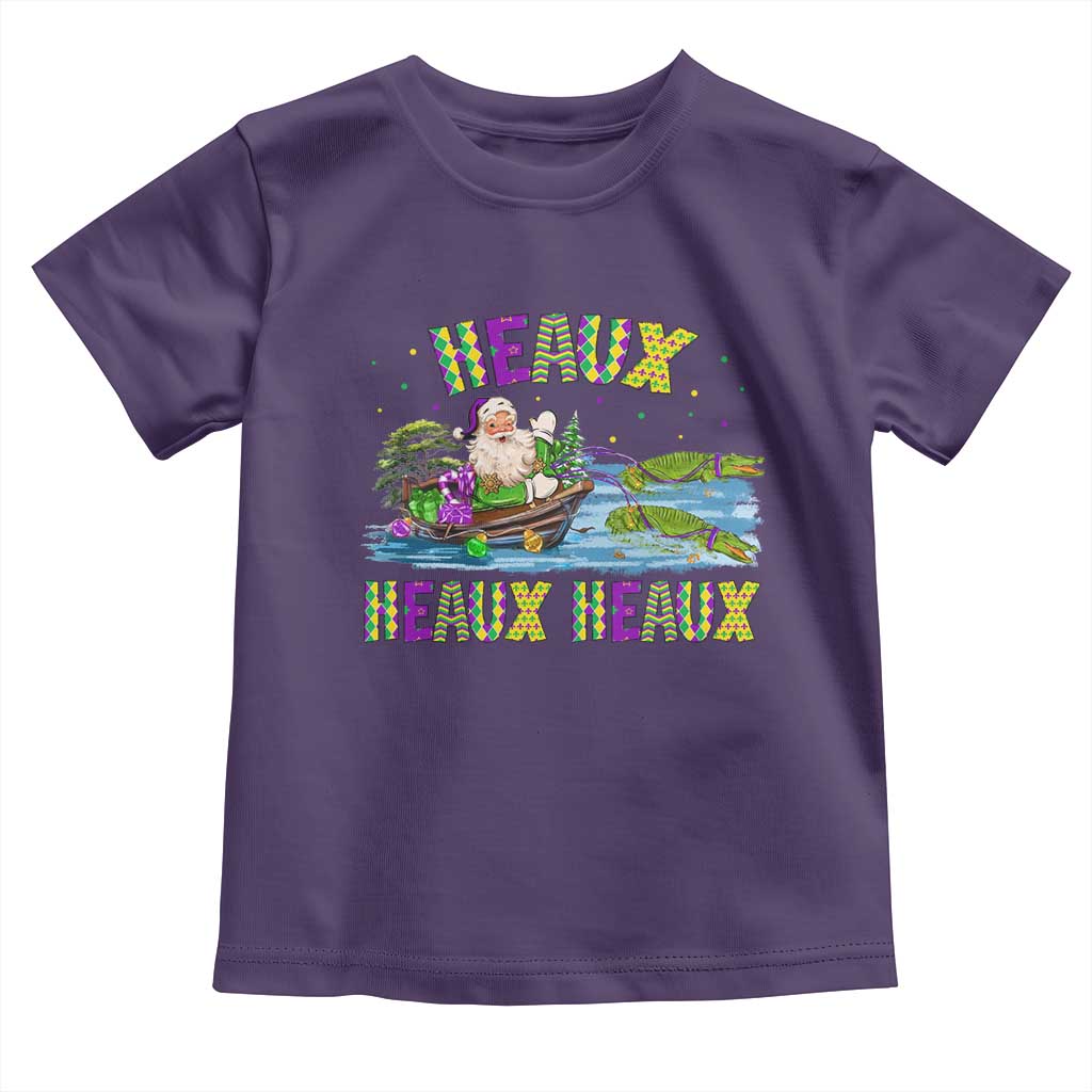 Funny Christmas Cajun Louisiana Toddler T Shirt Heaux Heaux Heaux Santa Alligator TS11 Purple Print Your Wear