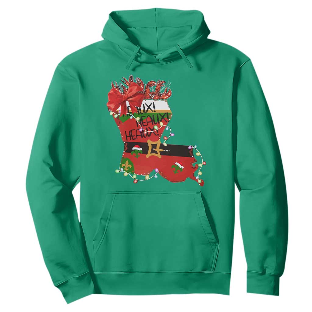Funny Christmas Cajun Hoodie Triple Heaux Santa Louisiana Map Crawfish TS11 Irish Green Print Your Wear