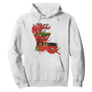 Funny Christmas Cajun Hoodie Triple Heaux Santa Louisiana Map Crawfish TS11 White Print Your Wear