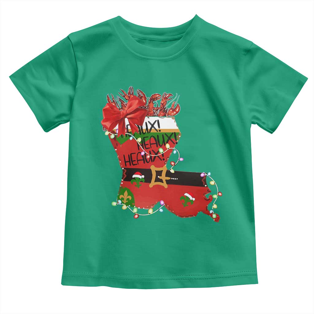 Funny Christmas Cajun Toddler T Shirt Triple Heaux Santa Louisiana Map Crawfish TS11 Irish Green Print Your Wear