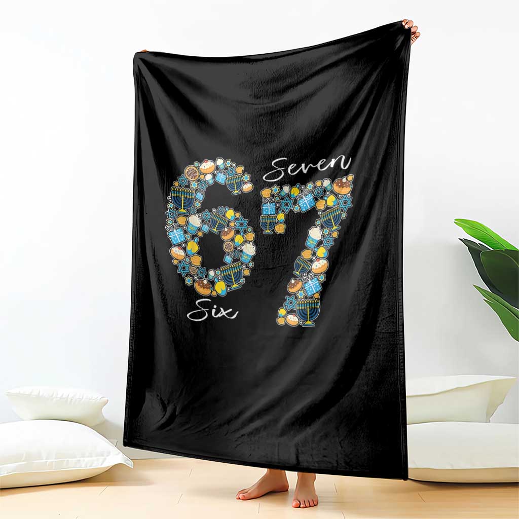 Funny Hanukkah 67 Throw Blanket Six Seven Meme Chanukah Dreidel Gelt Star Of David TS11 Print Your Wear