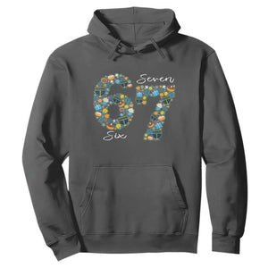 Funny Hanukkah 67 Hoodie Six Seven Meme Chanukah Dreidel Gelt Star Of David TS11 Dark Heather Print Your Wear