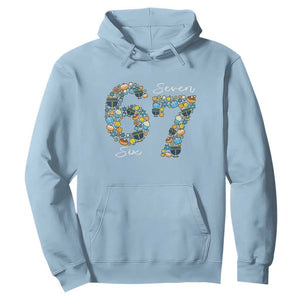 Funny Hanukkah 67 Hoodie Six Seven Meme Chanukah Dreidel Gelt Star Of David TS11 Light Blue Print Your Wear